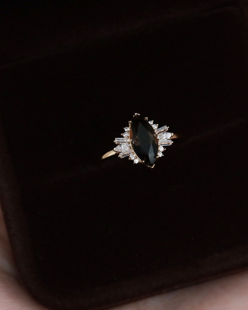 Smoky Radiance Marquise Ring