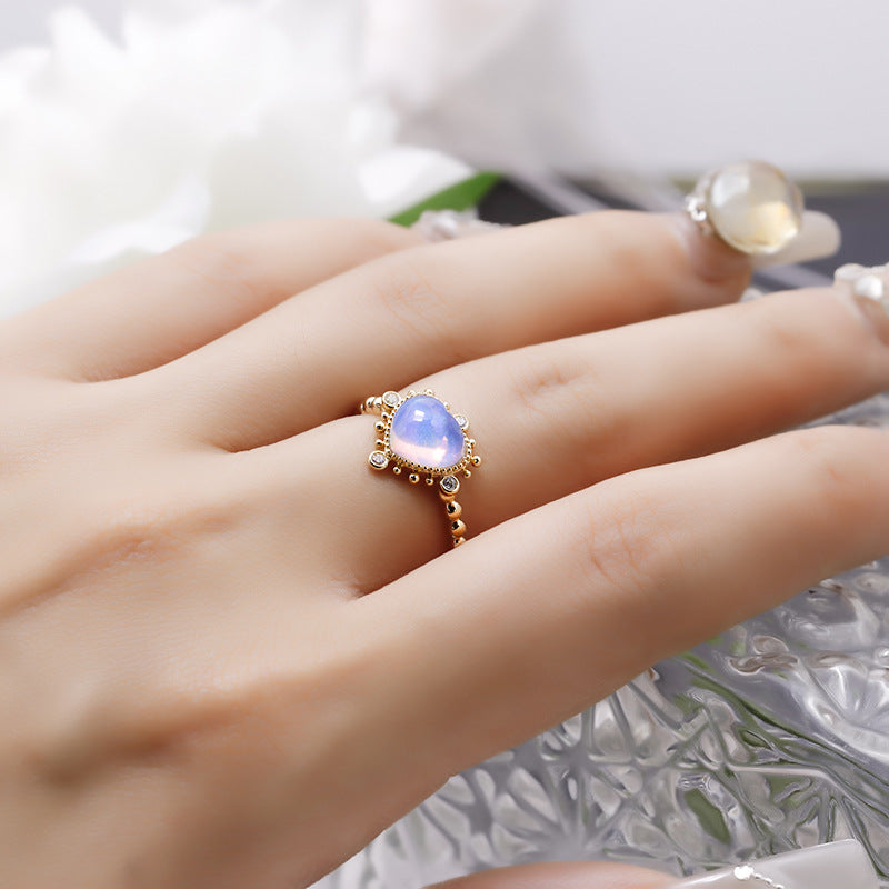 Aurora Heart Opal Ring