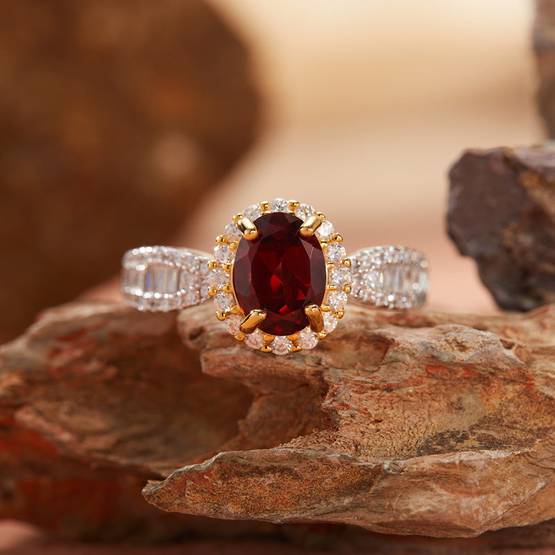Silver Crystal Halo Ring