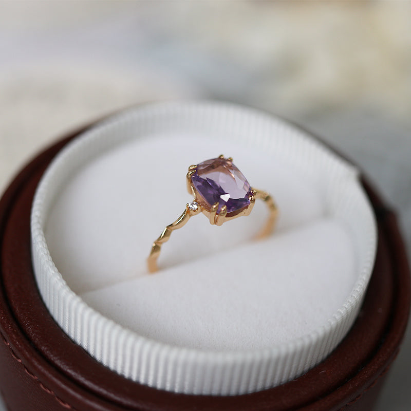 Moonlit Amethyst Stacking Ring