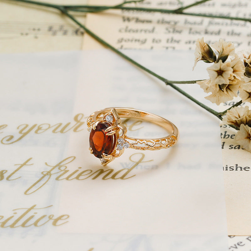 Vintage Crimson Garnet Ring