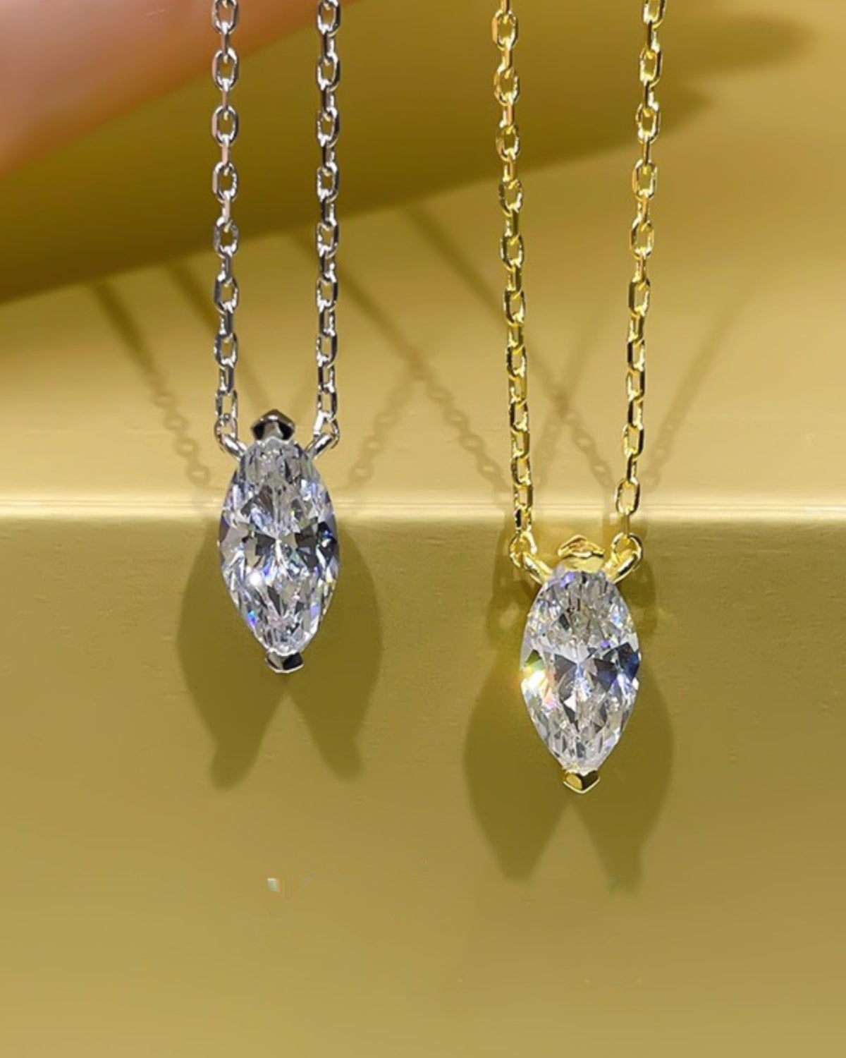 Marquise Moissanite Drop Necklace