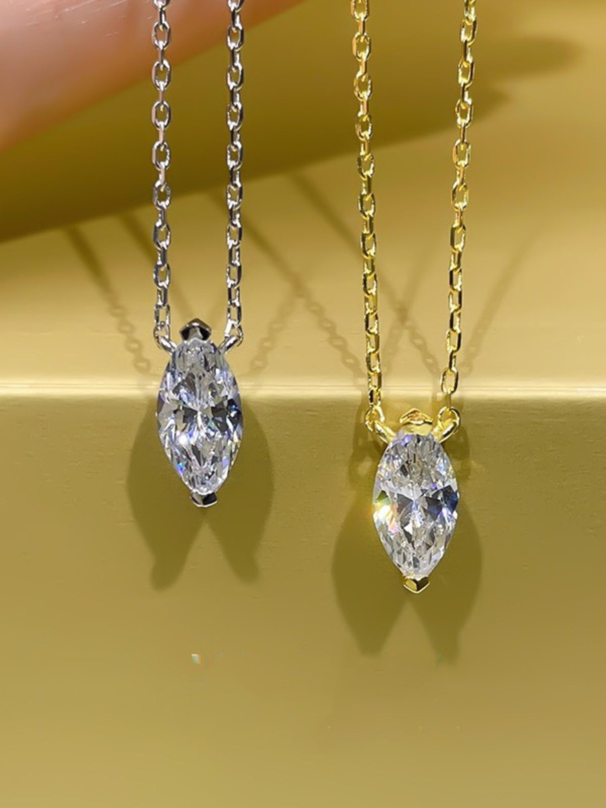 Marquise Moissanite Drop Necklace