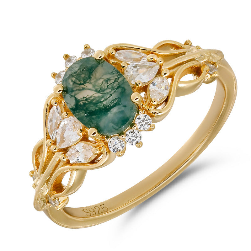 Moss Agate Verdant Grace Ring
