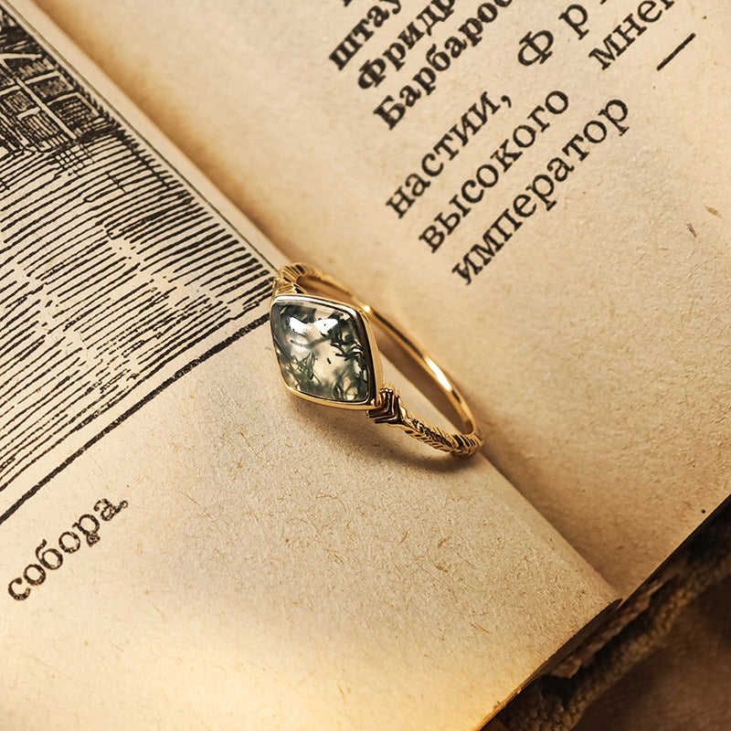 Nature’s Mirror Moss Agate Ring