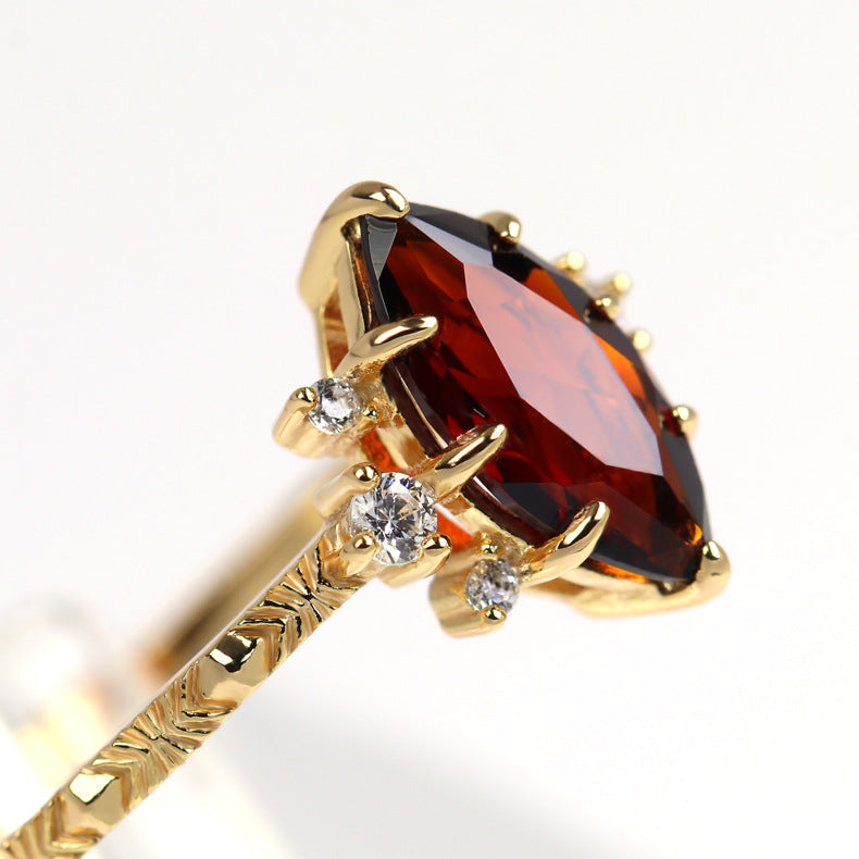 Vintage Marquise Garnet Vermeil Ring