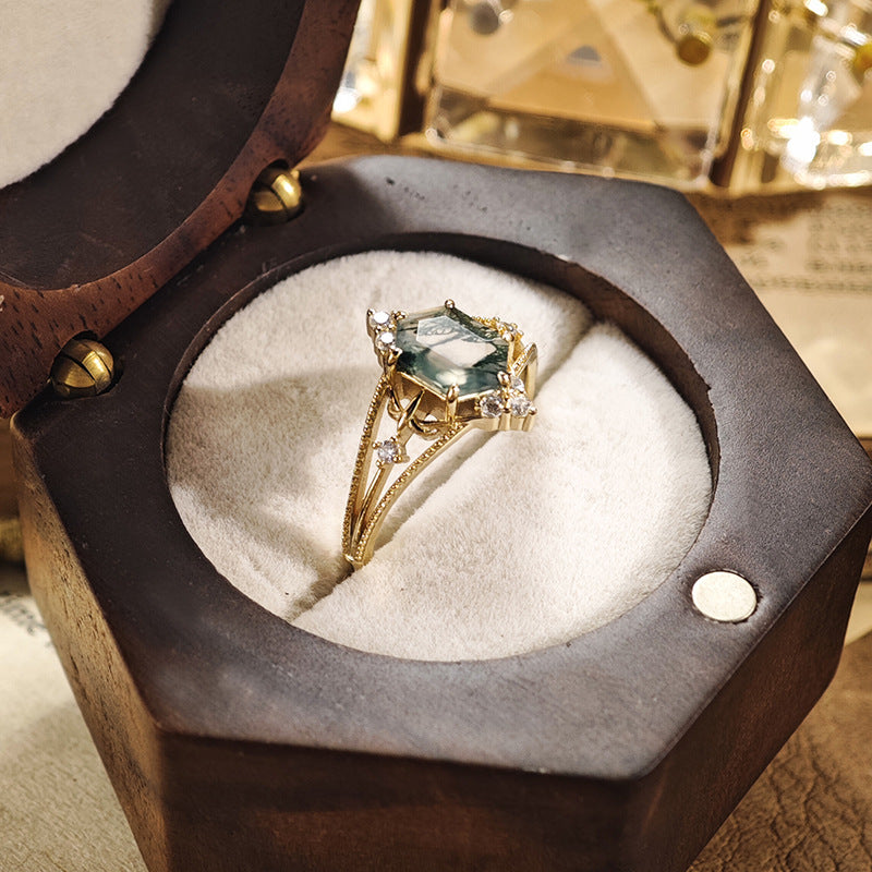 Enchanted Forest Moss Agate Ring
