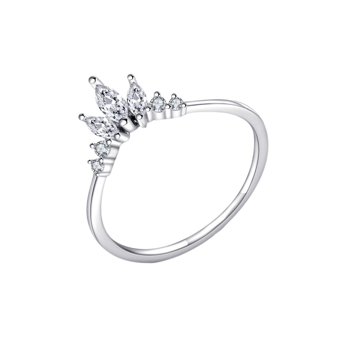 Minimalist Crown Ring in Sterling Silver