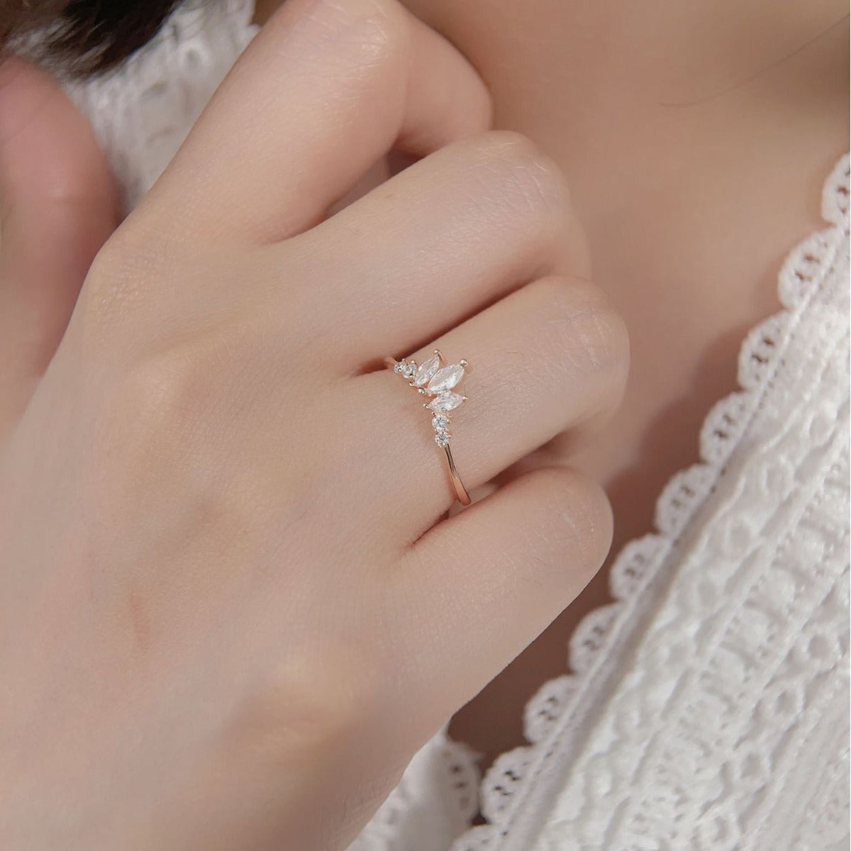 Minimalist Crown Ring in Sterling Silver