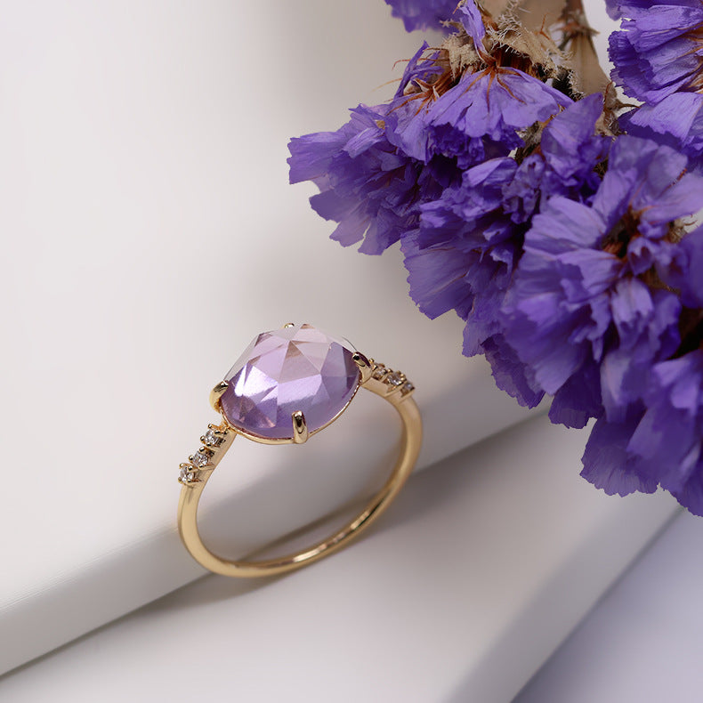 Lavender Facet Amethyst Ring