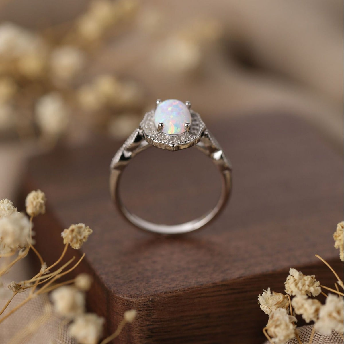 Moonveil Opal Ring