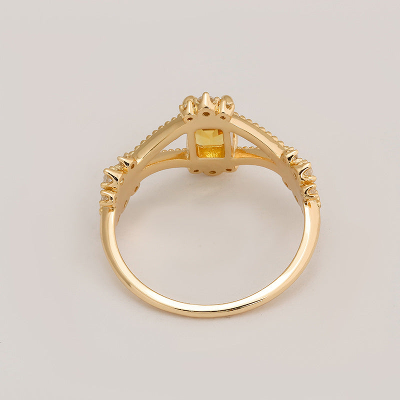 Vintage Citrine Crown Ring