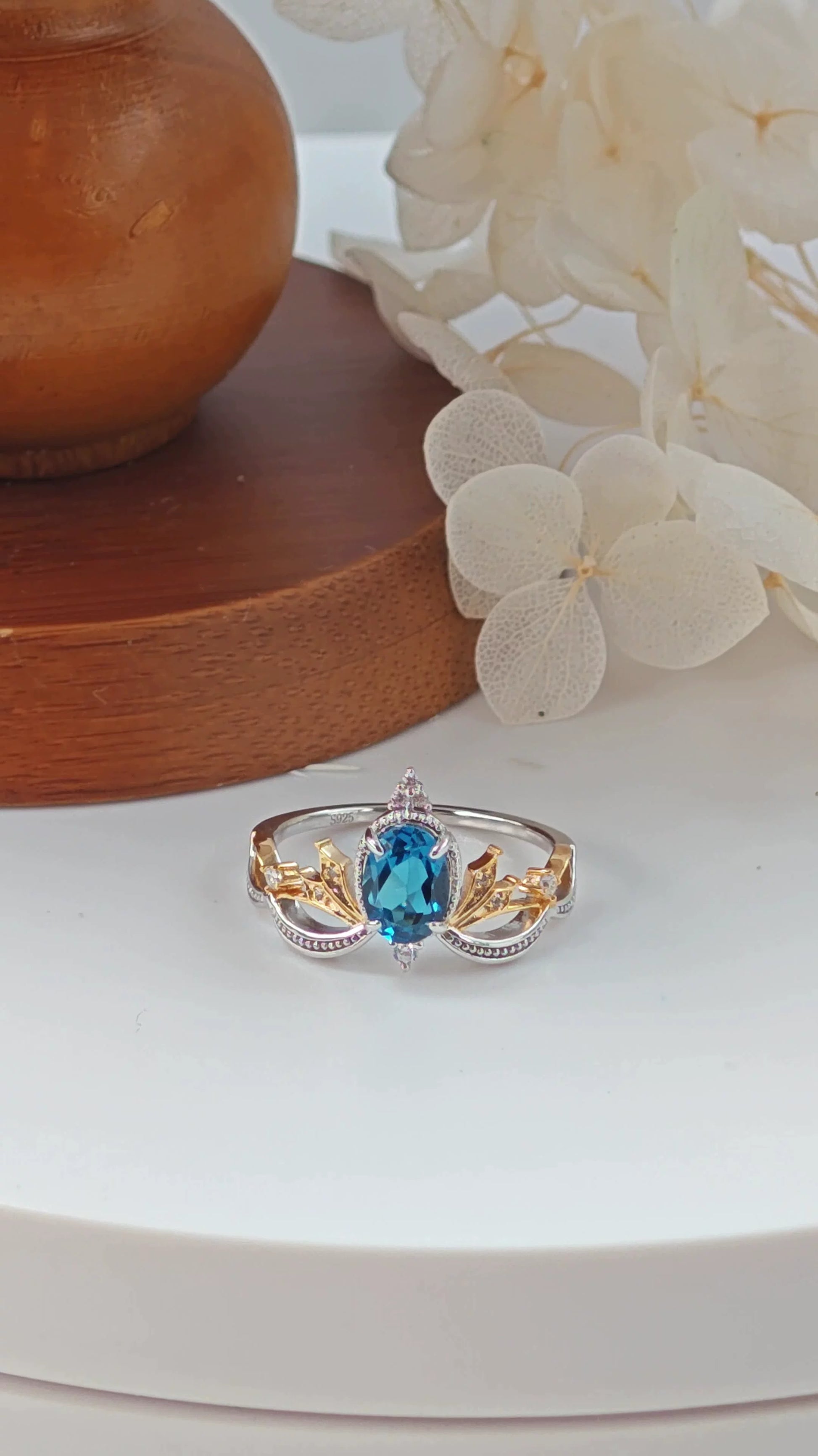 Celestial Crown London Blue Topaz Ring