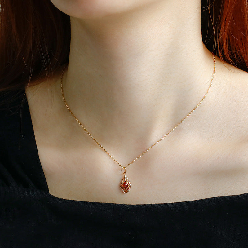 Vintage Ember Garnet Pendant