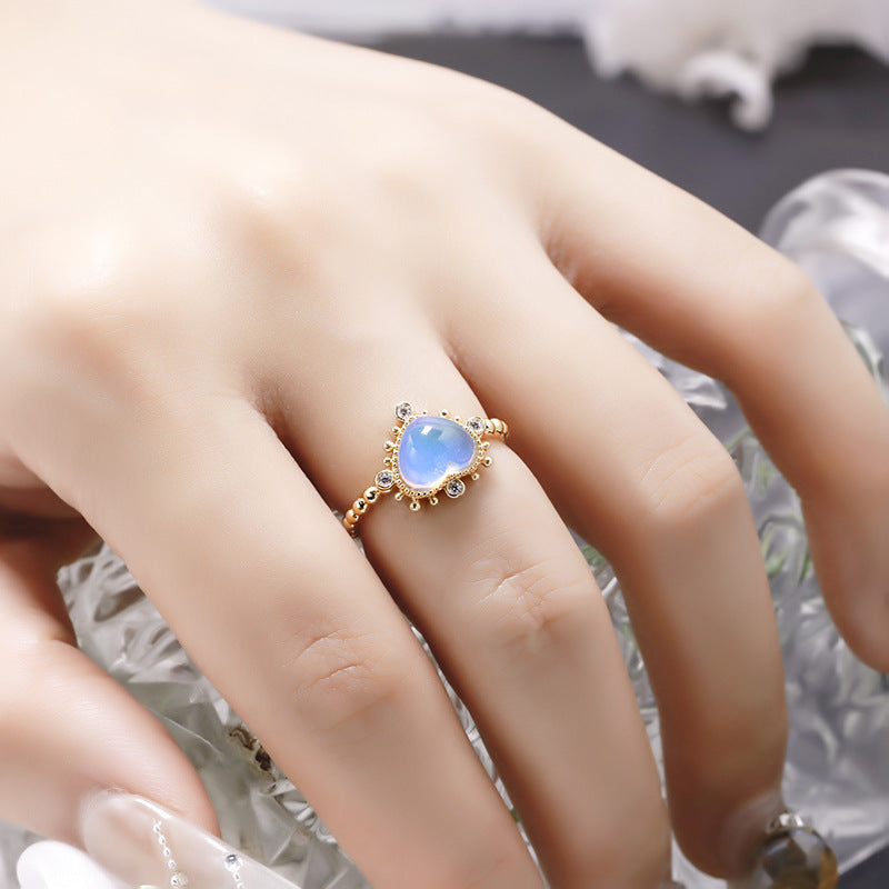 Aurora Heart Opal Ring
