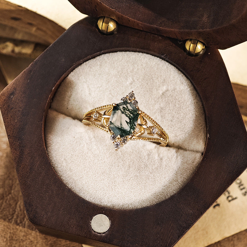 Enchanted Forest Moss Agate Ring