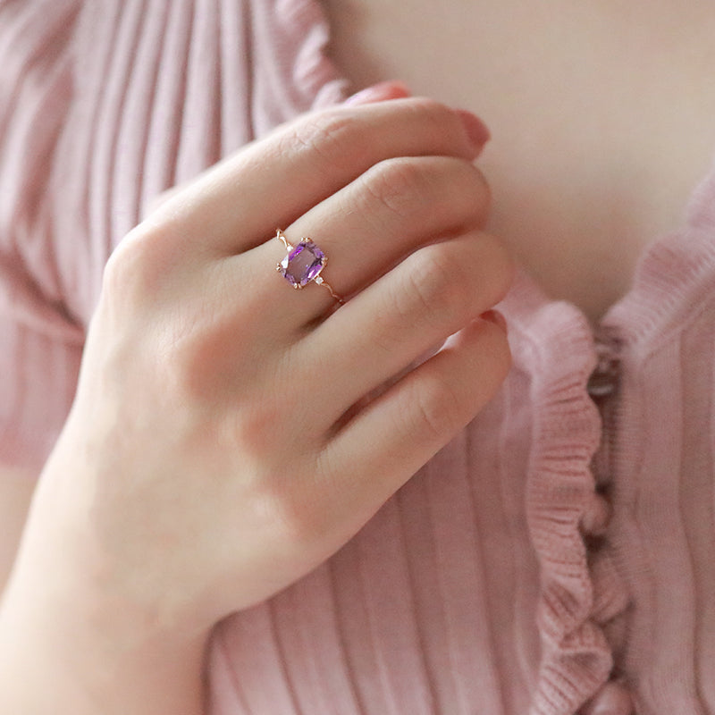 Moonlit Amethyst Stacking Ring