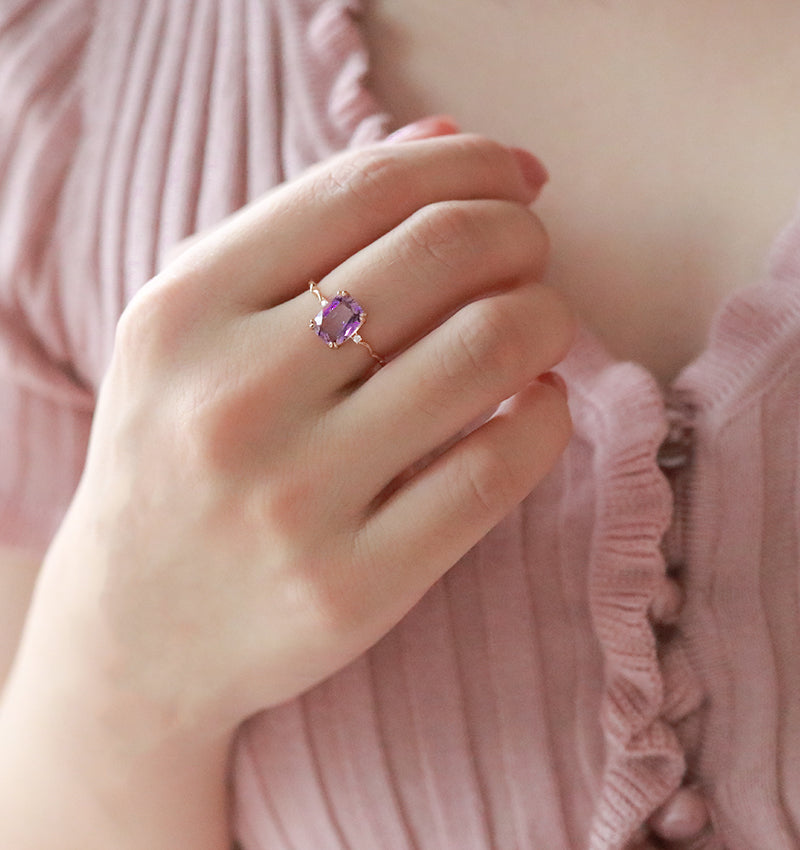 Moonlit Amethyst Stacking Ring