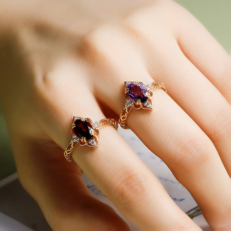 Vintage Crimson Garnet Ring