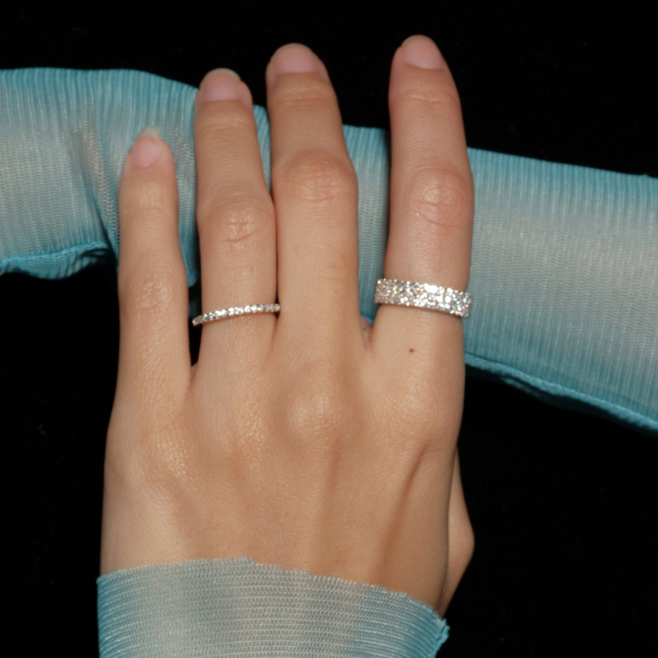 Radiant Moissanite Eternity Band