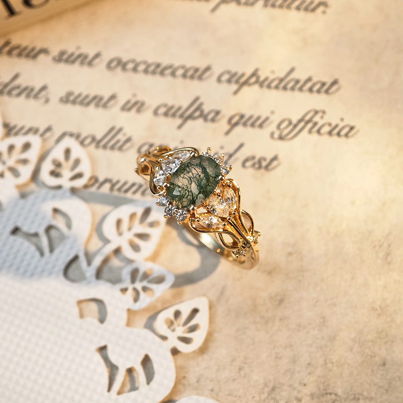Moss Agate Verdant Grace Ring