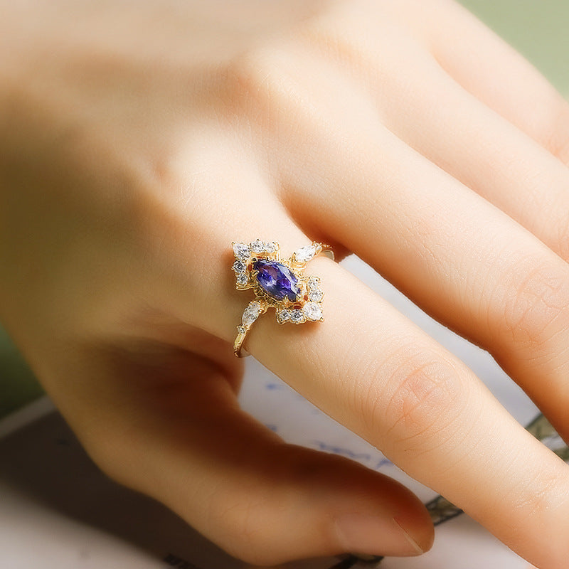 Vintage Tanzanite Starburst Ring