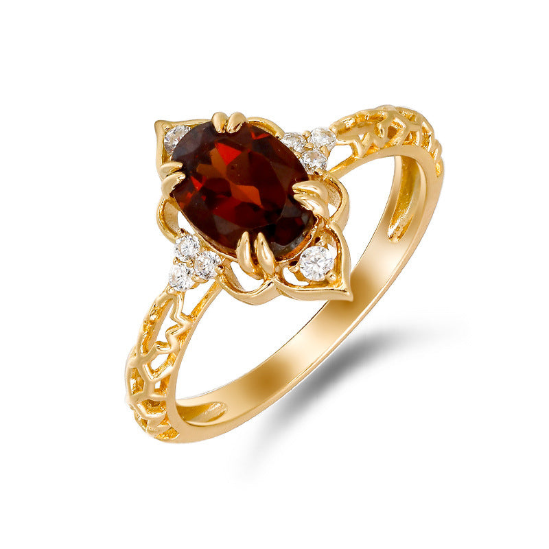 Vintage Crimson Garnet Ring