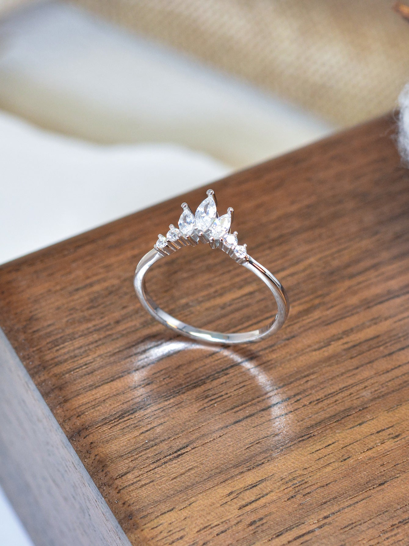 Minimalist Crown Ring in Sterling Silver