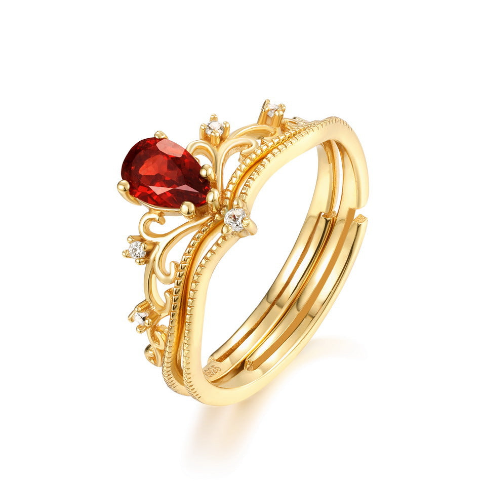 Crimson Crown Ring Set