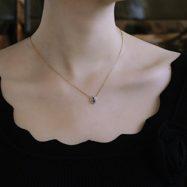 Vintage Oval Cut Tanzanite Necklace