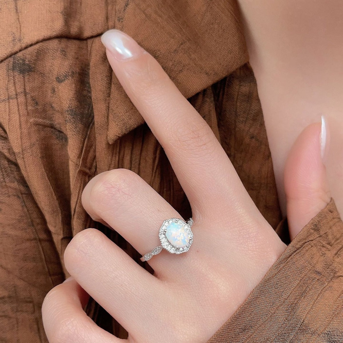 Moonveil Opal Ring