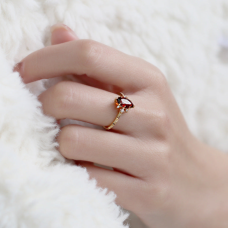 Vintage Marquise Garnet Vermeil Ring