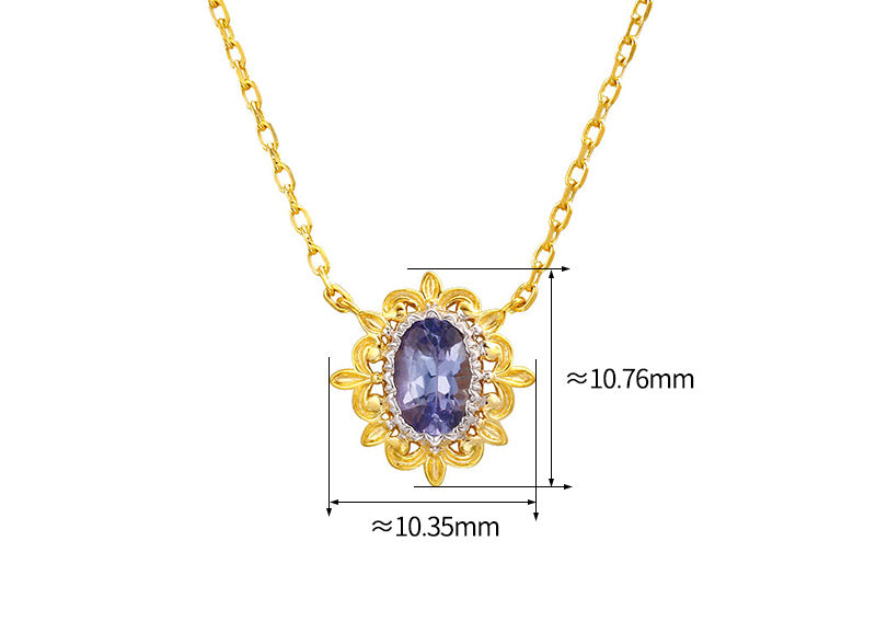Vintage Oval Cut Tanzanite Necklace