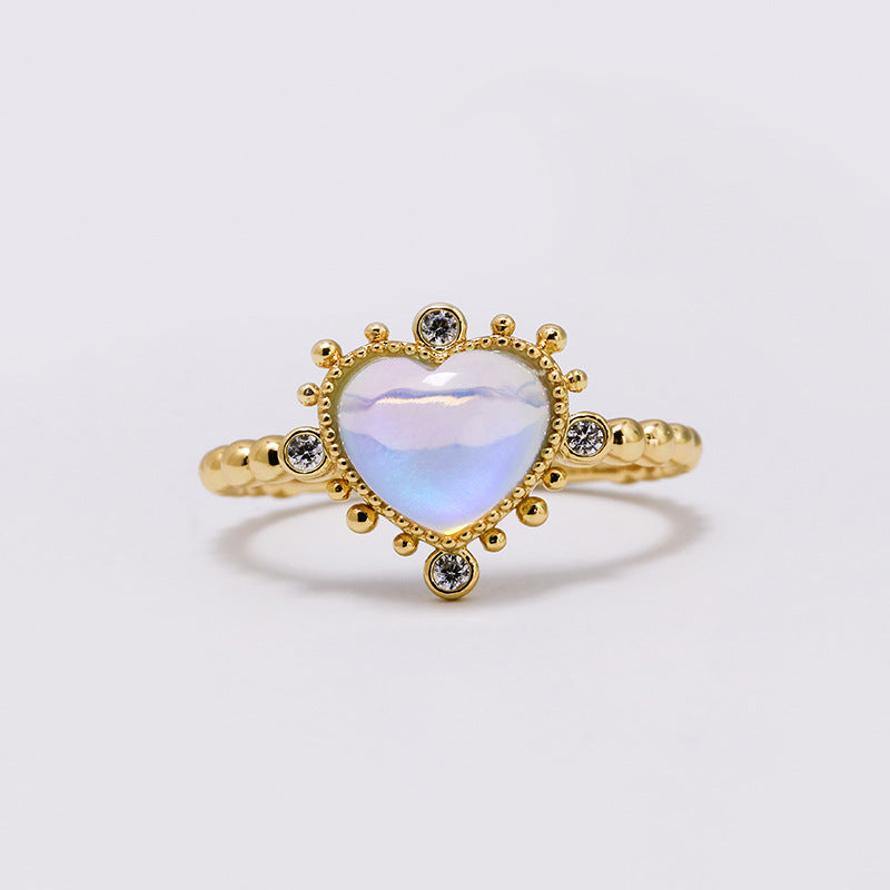 Aurora Heart Opal Ring