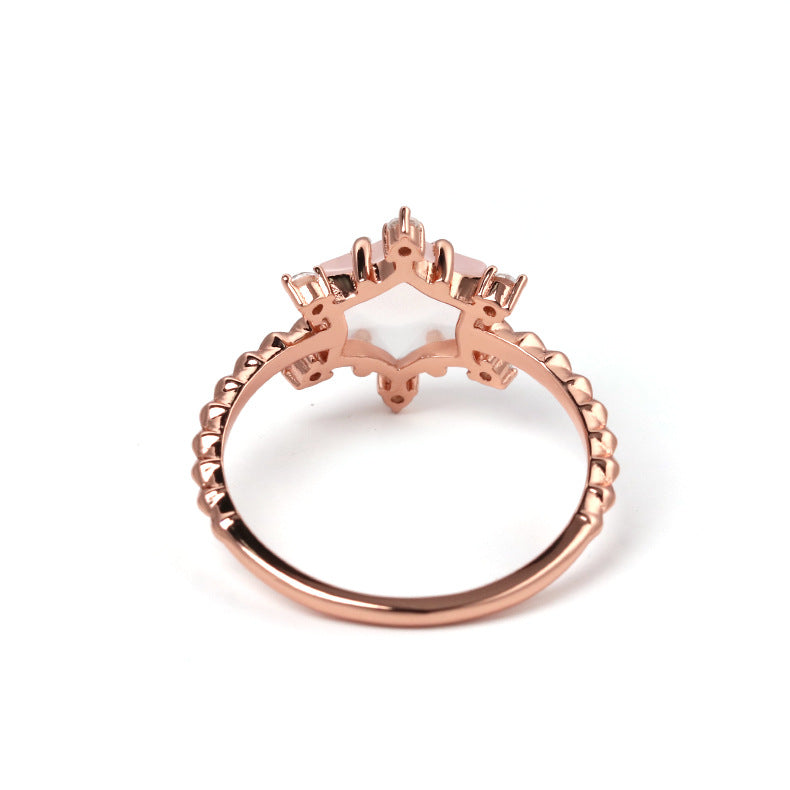 Stellar Blush Rose Quartz Ring