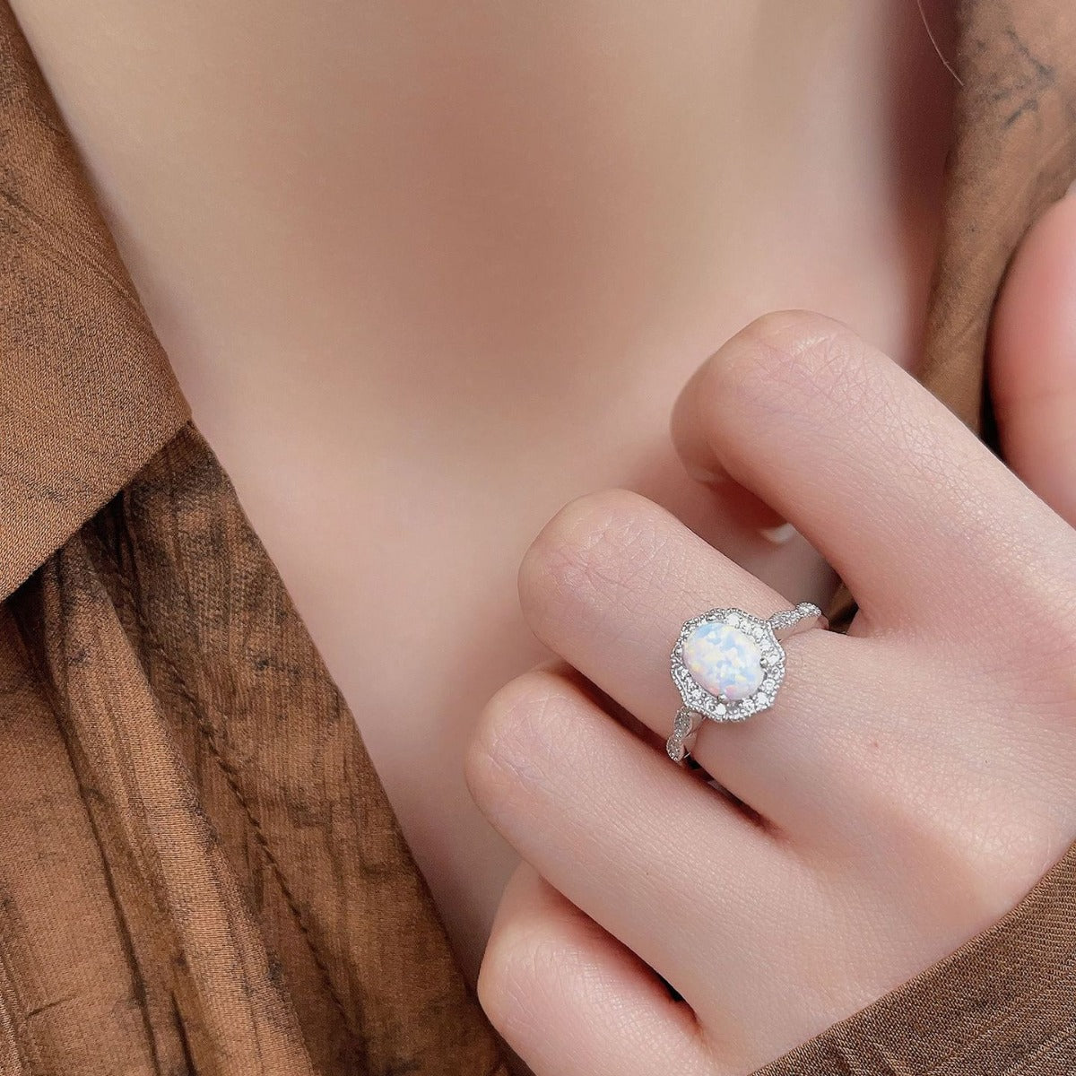 Moonveil Opal Ring