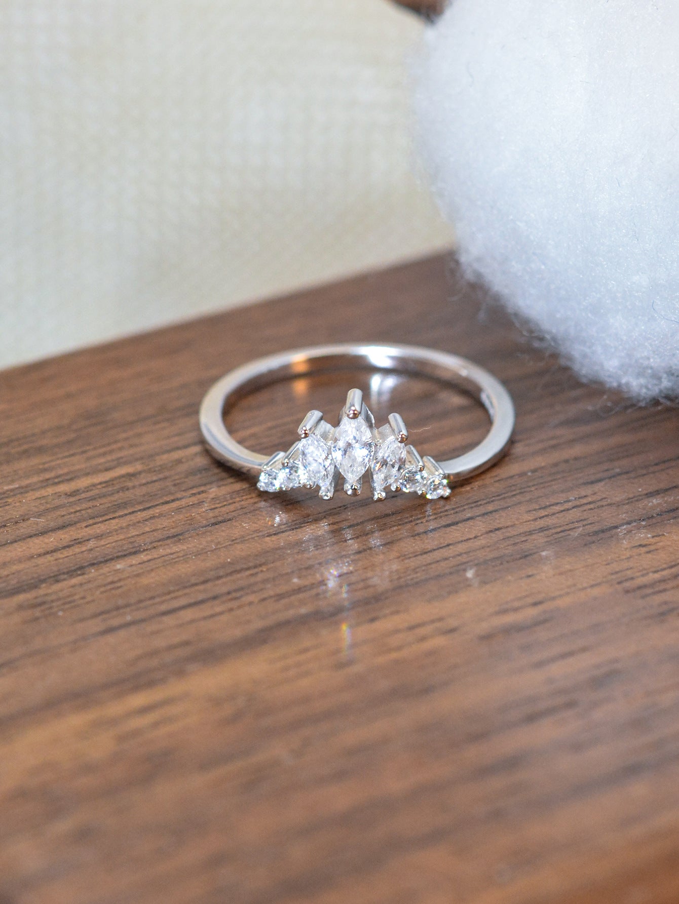 Minimalist Crown Ring in Sterling Silver