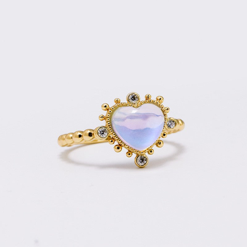 Aurora Heart Opal Ring