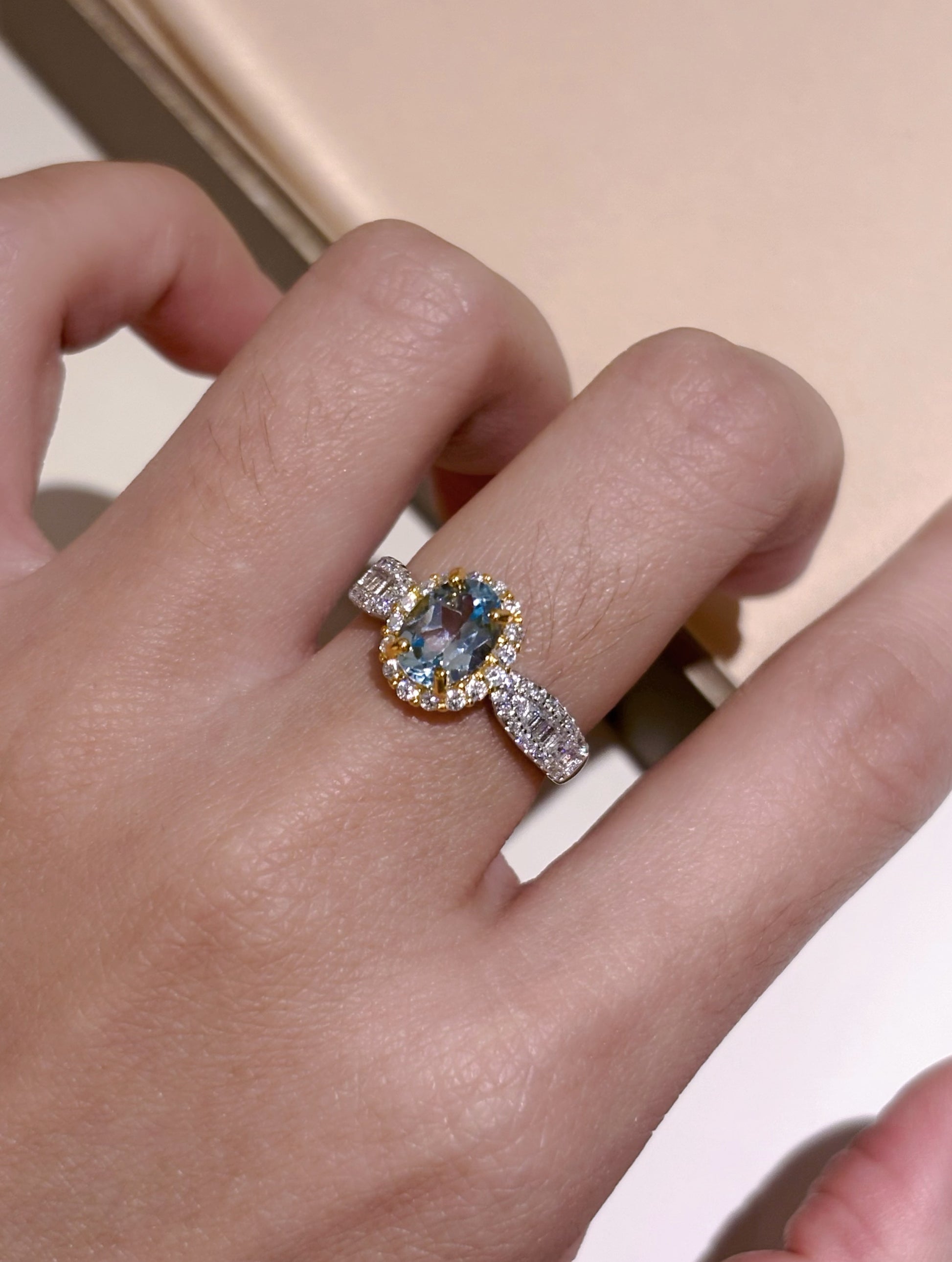 Silver Crystal Halo Ring