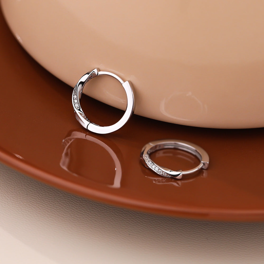 Sterling Silver Mobius Hoop Earrings