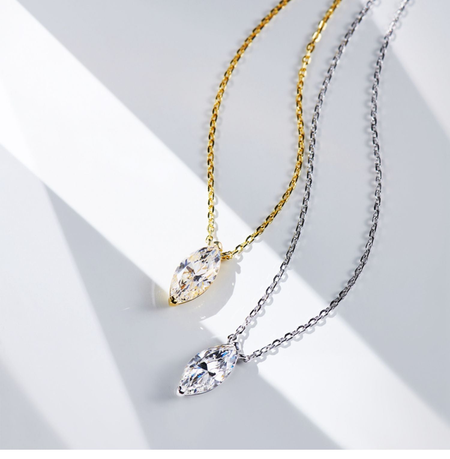 Marquise Moissanite Drop Necklace