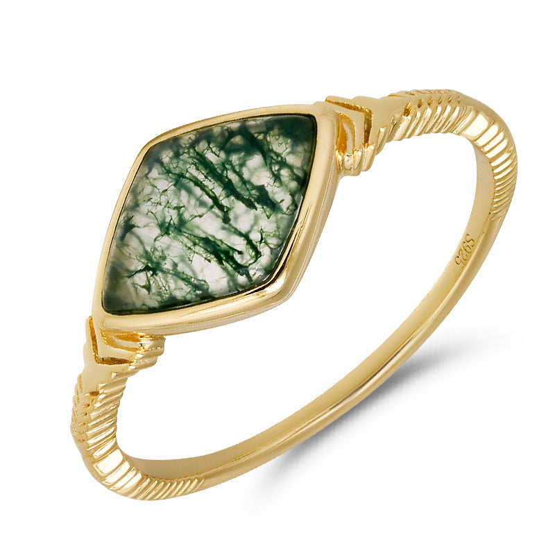 Nature’s Mirror Moss Agate Ring