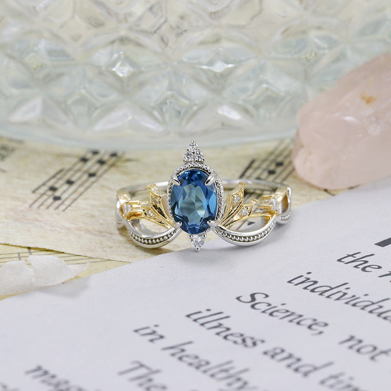 Celestial Crown London Blue Topaz Ring