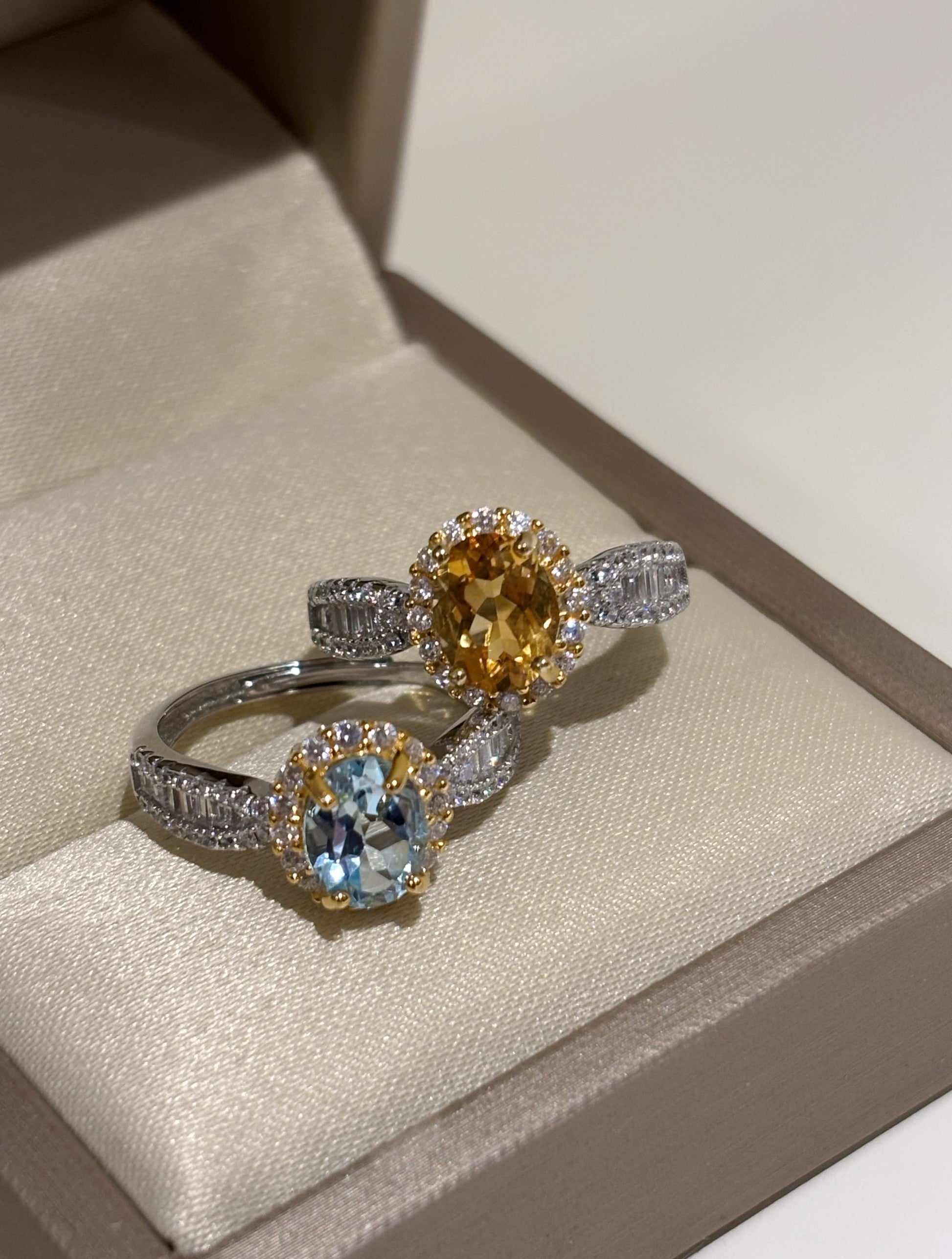 Silver Crystal Halo Ring