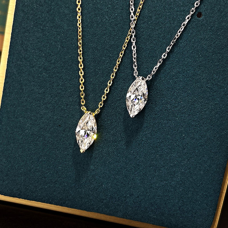 Marquise Moissanite Drop Necklace