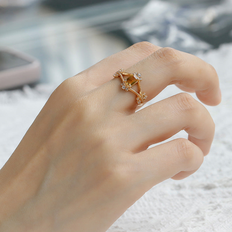 Vintage Citrine Crown Ring