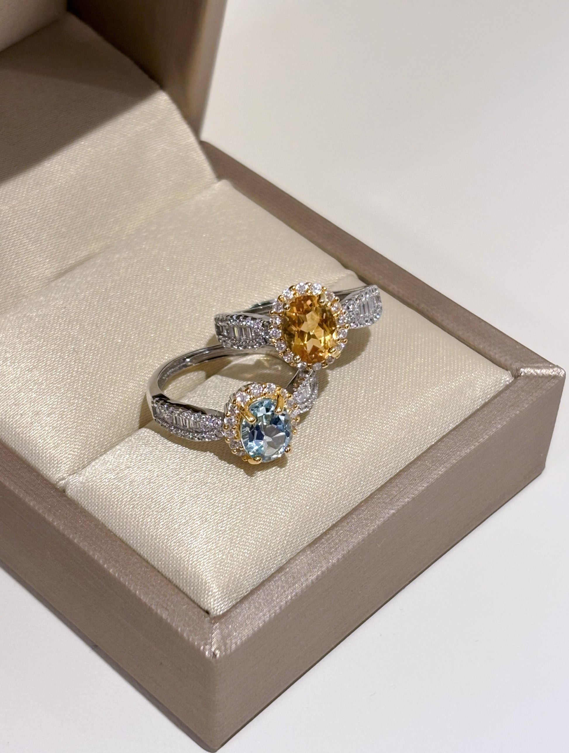 Silver Crystal Halo Ring