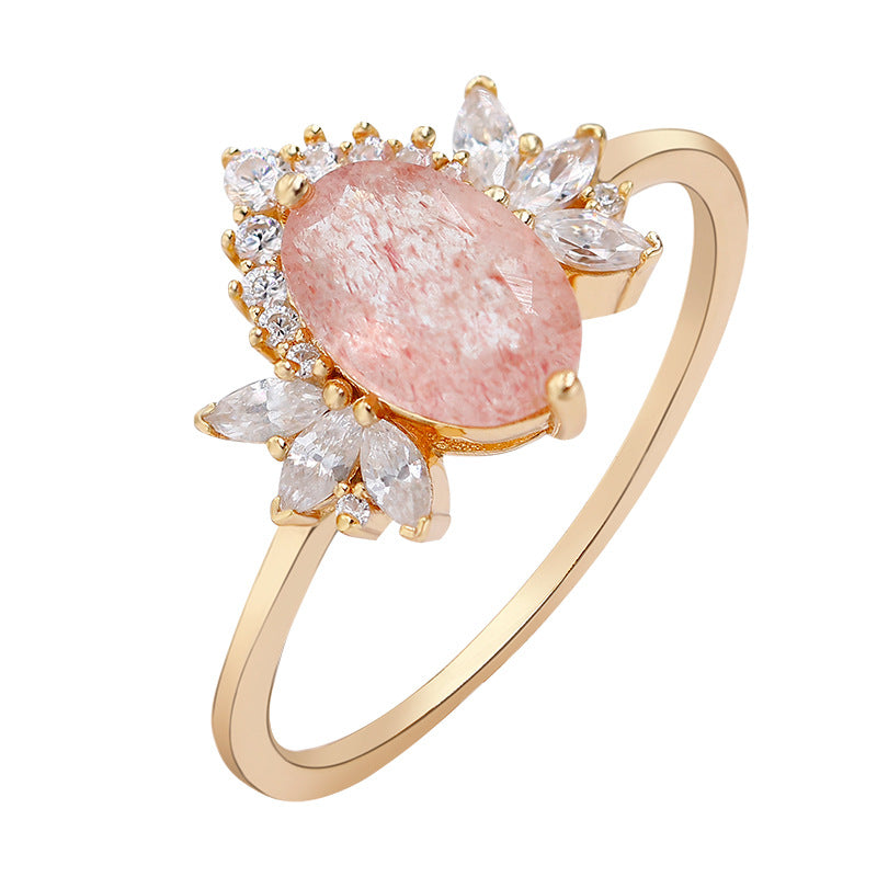 Strawberry Quartz Bloom Ring