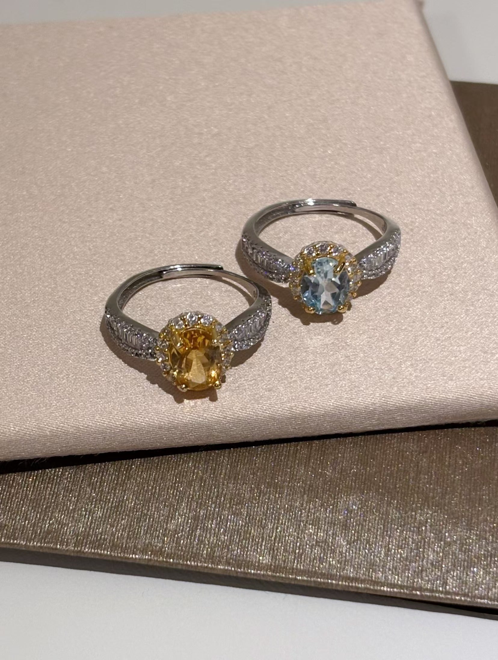 Silver Crystal Halo Ring