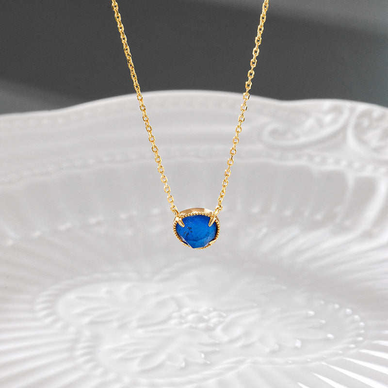 Midnight Lapis Minimal Necklace